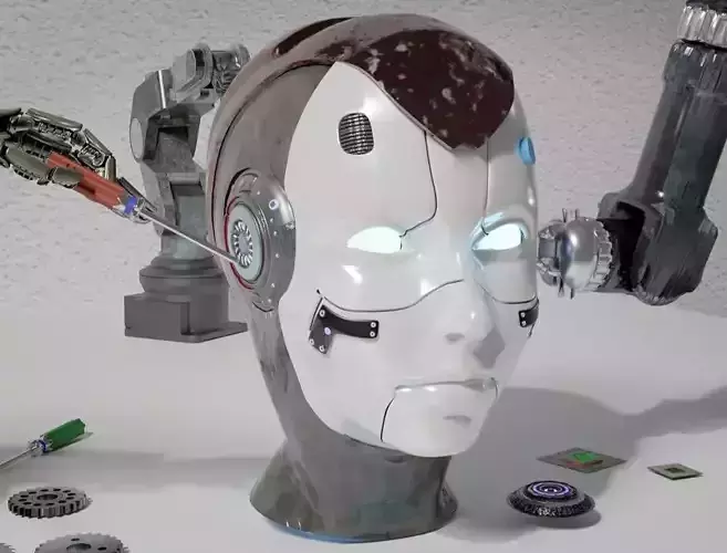 Robot head 3D model