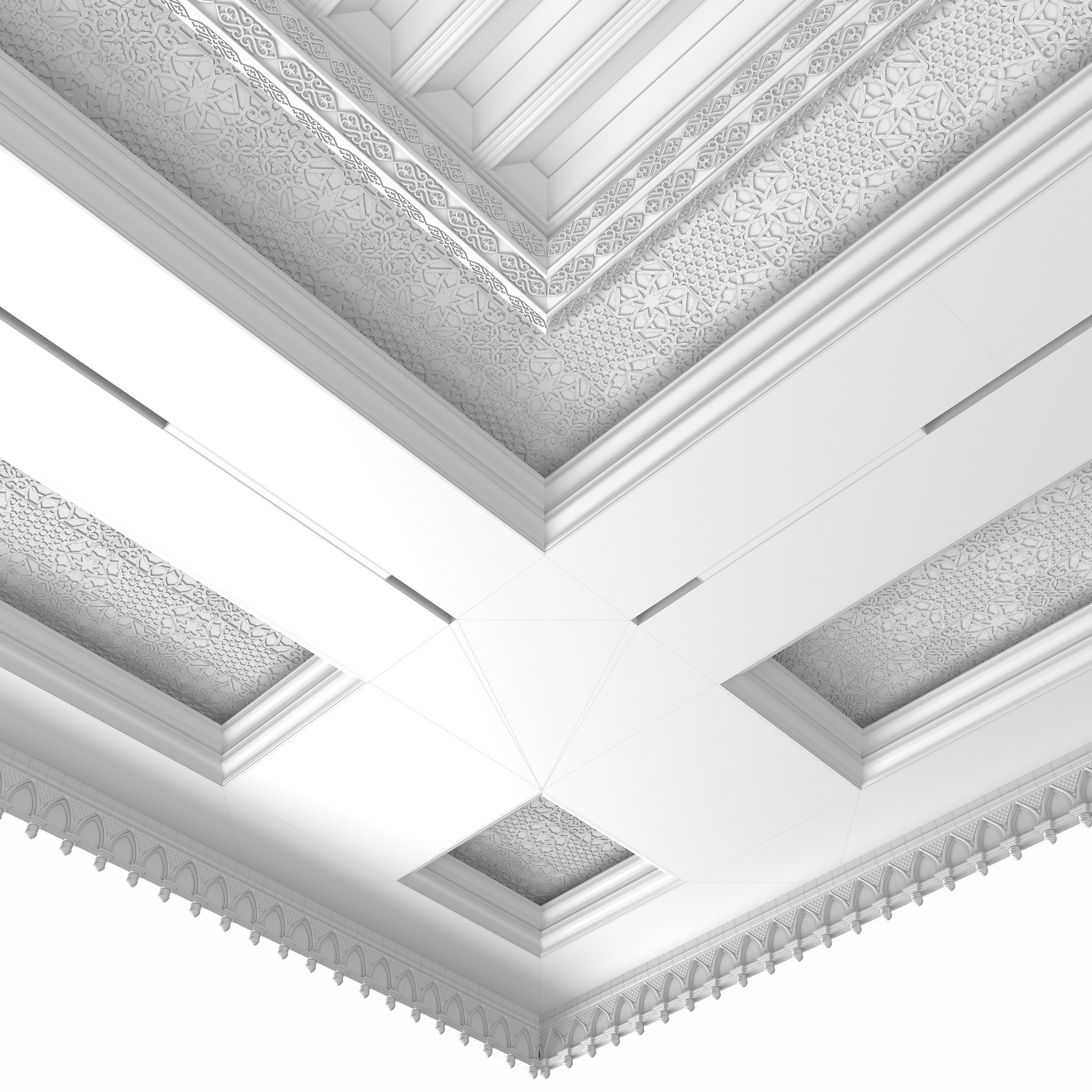 Wooden Ceiling In Oriental Style 5x8 3D model_6