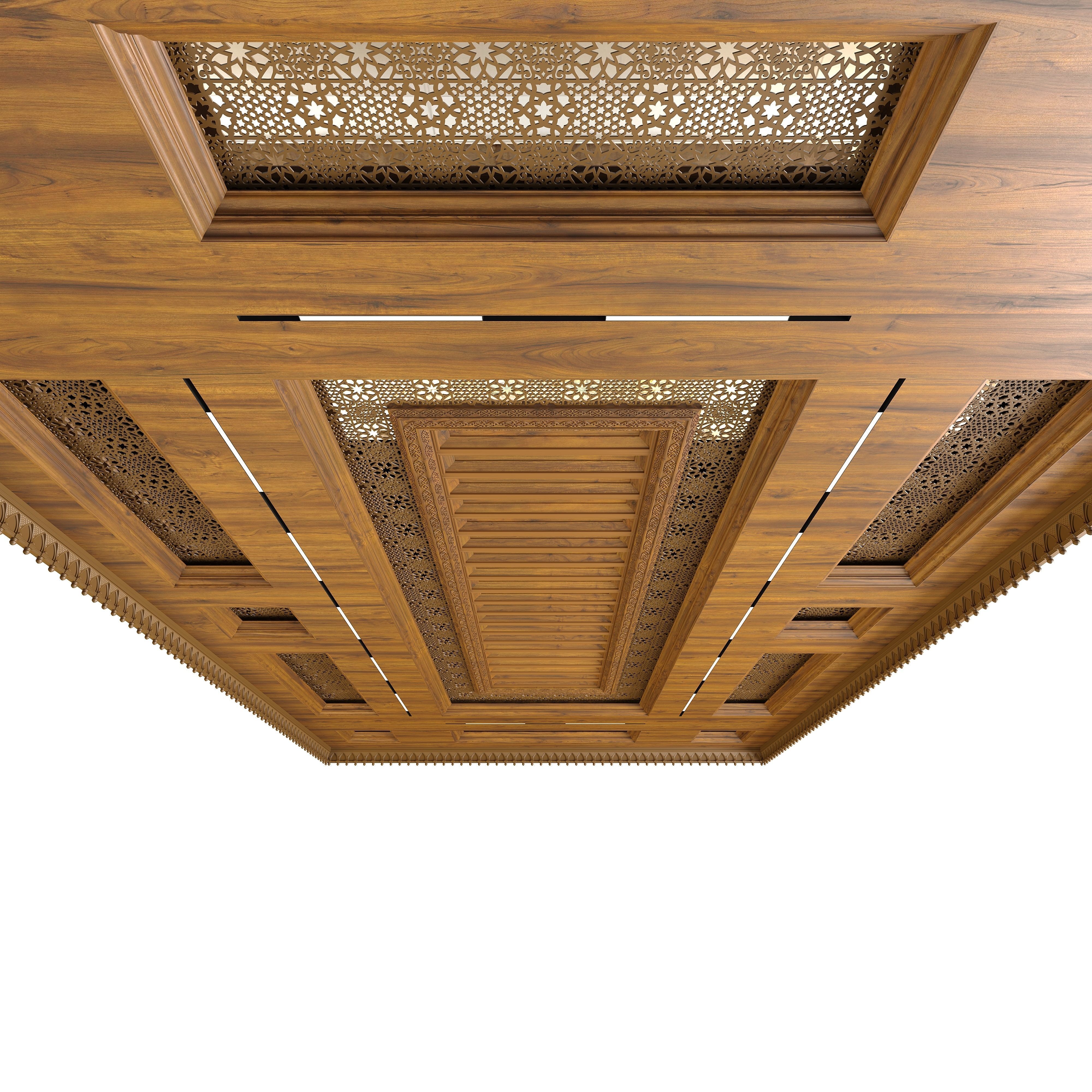Wooden Ceiling In Oriental Style 5x8 3D model_2