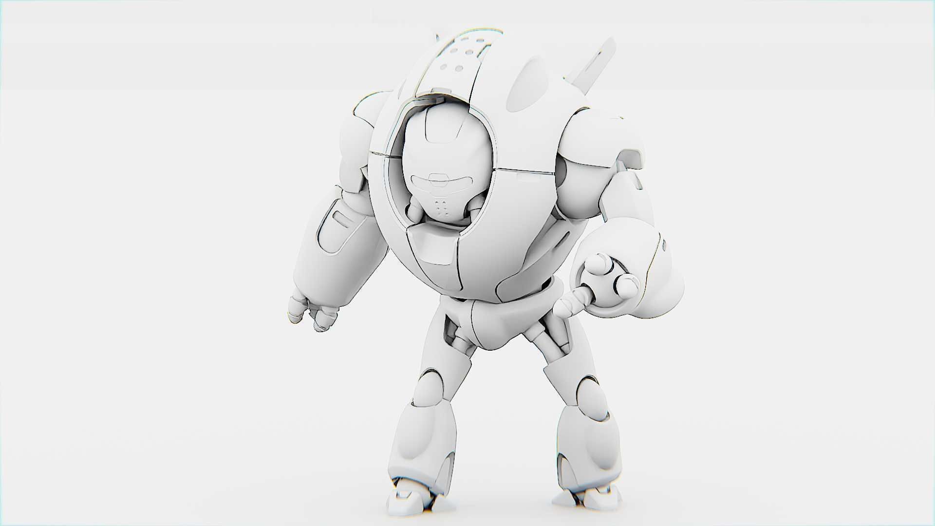ASTRONAUT BOT V-3000   RIGGED 3D model_31