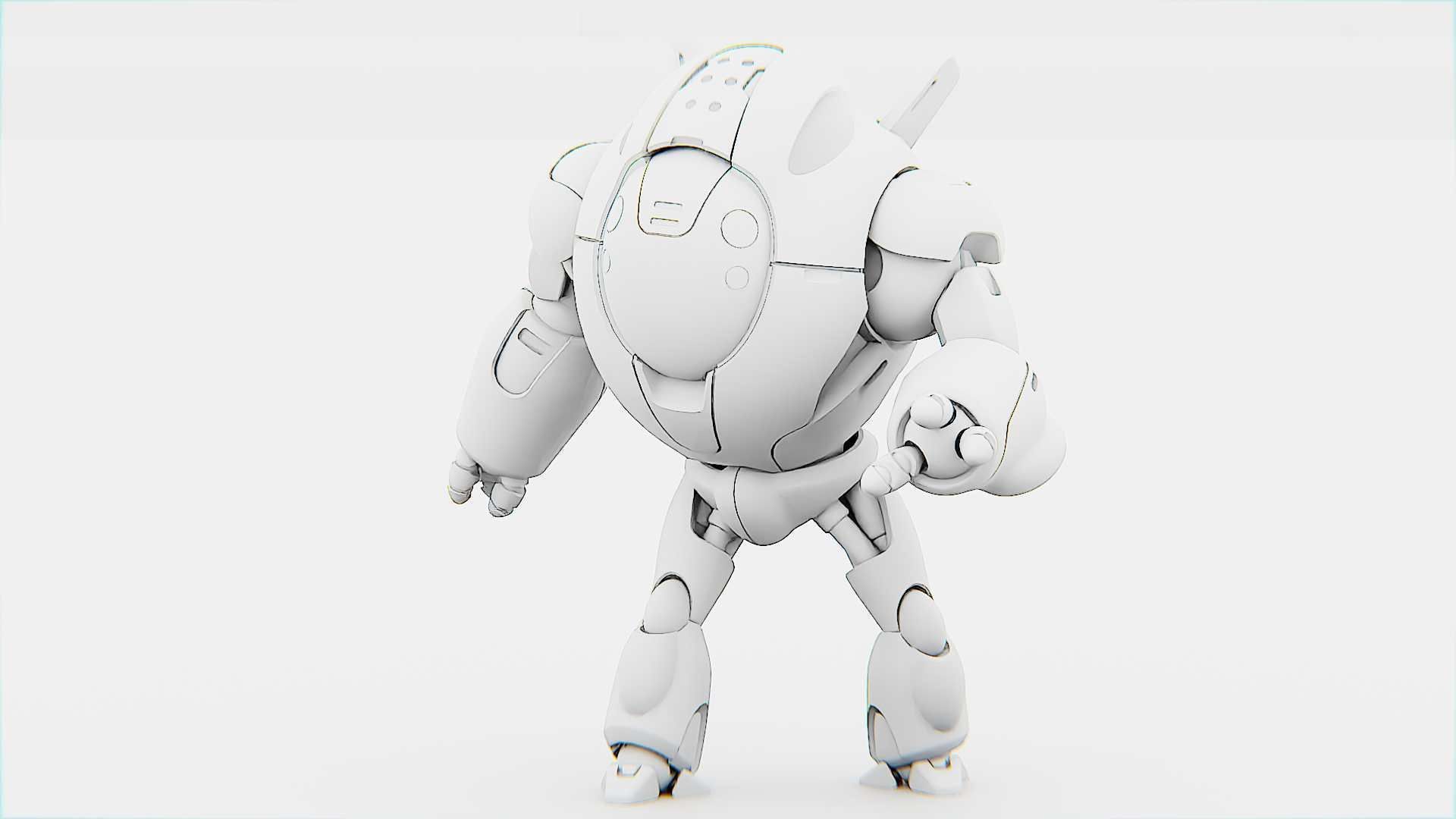ASTRONAUT BOT V-3000   RIGGED 3D model_30