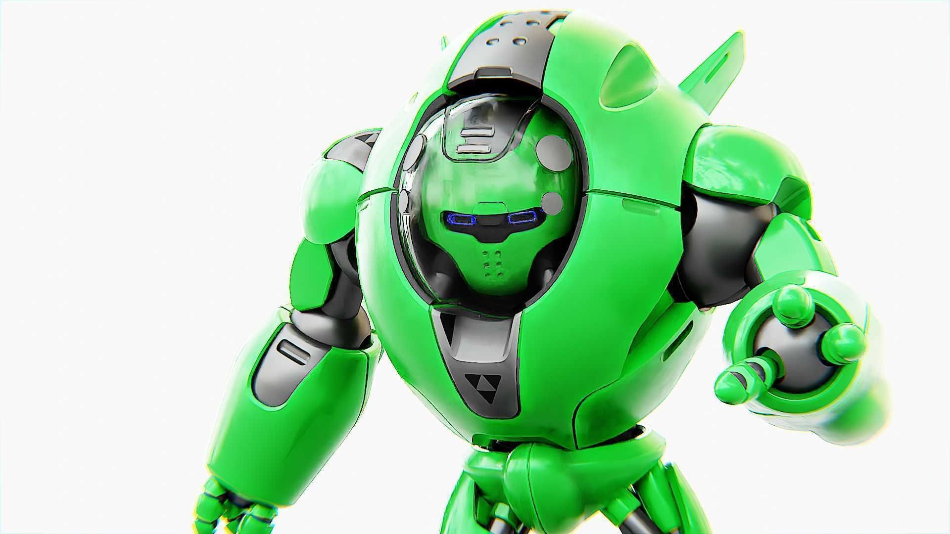 ASTRONAUT BOT V-3000   RIGGED 3D model_1