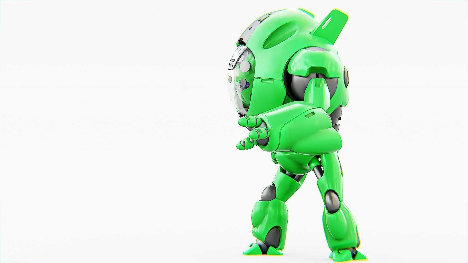 ASTRONAUT BOT V-3000   RIGGED 3D model_4