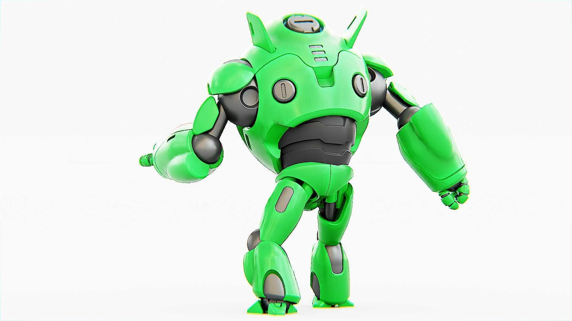 ASTRONAUT BOT V-3000   RIGGED 3D model_7