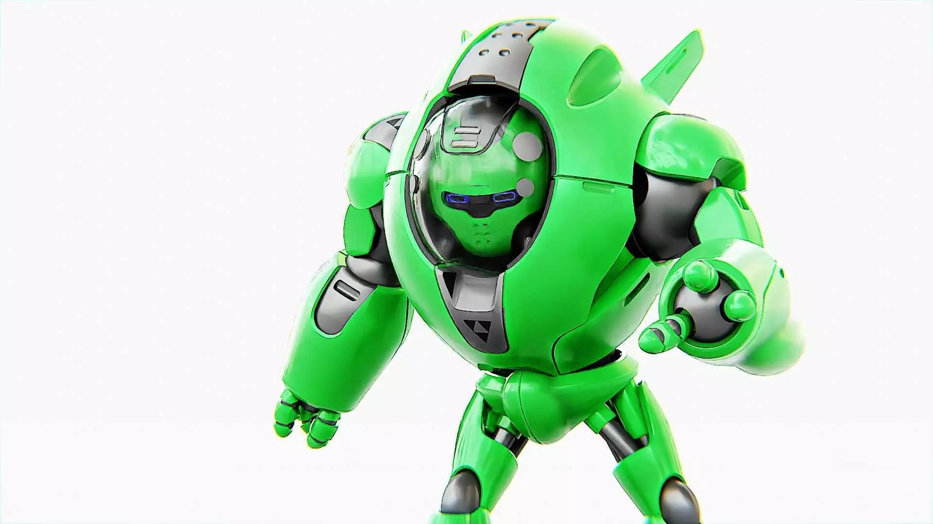 ASTRONAUT BOT V-3000   RIGGED 3D model_0