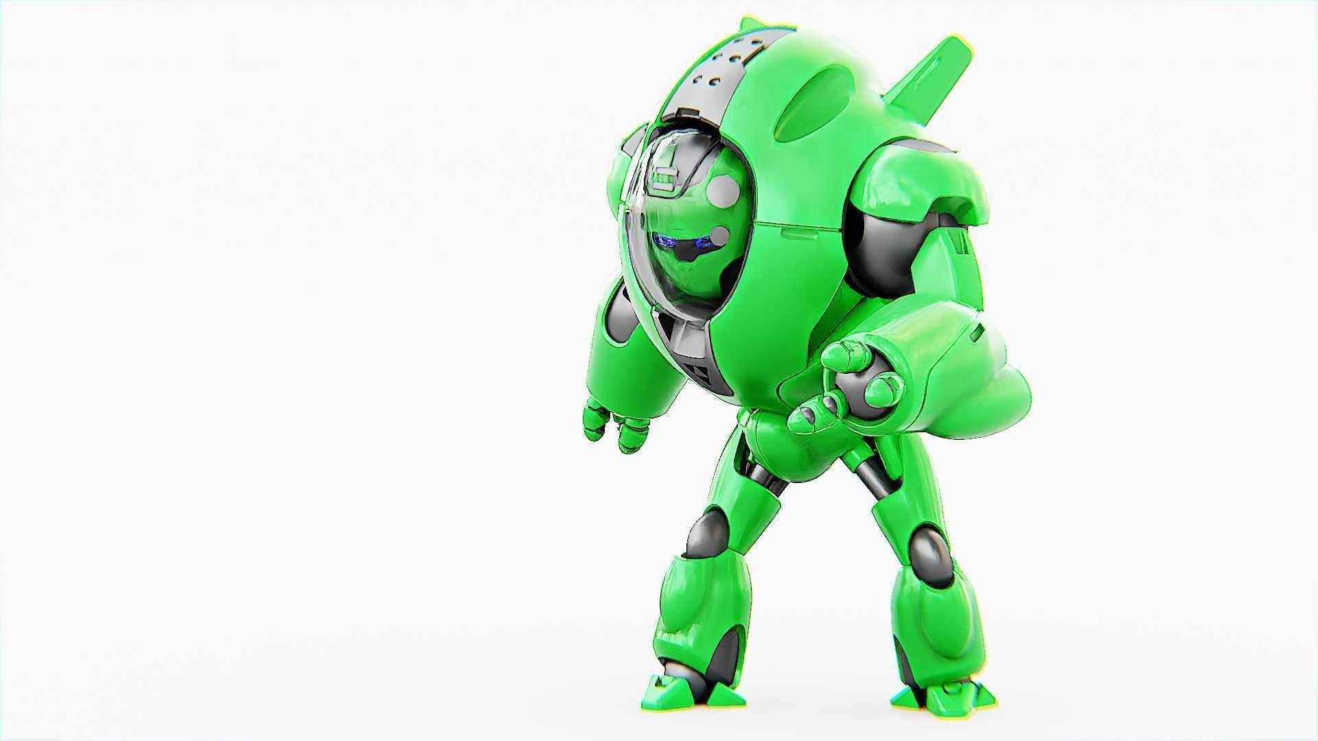 ASTRONAUT BOT V-3000   RIGGED 3D model_3