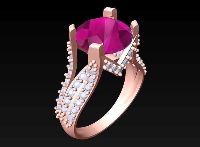 Diamond Ring - Womens Rings - N2263 3D print model