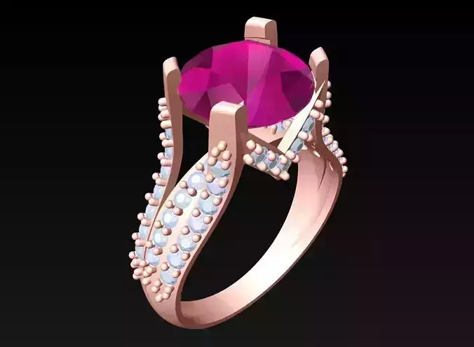 Diamond Ring - Womens Rings - N2263 3D print model