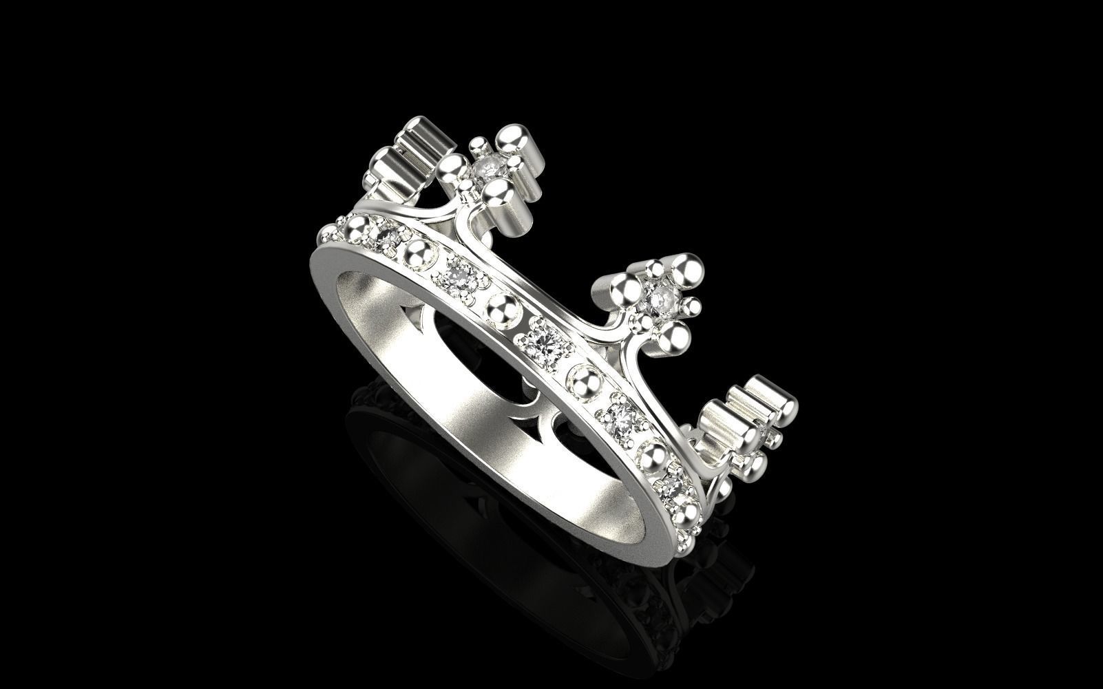 Crown ring size 10 US model 379 3D print model_40