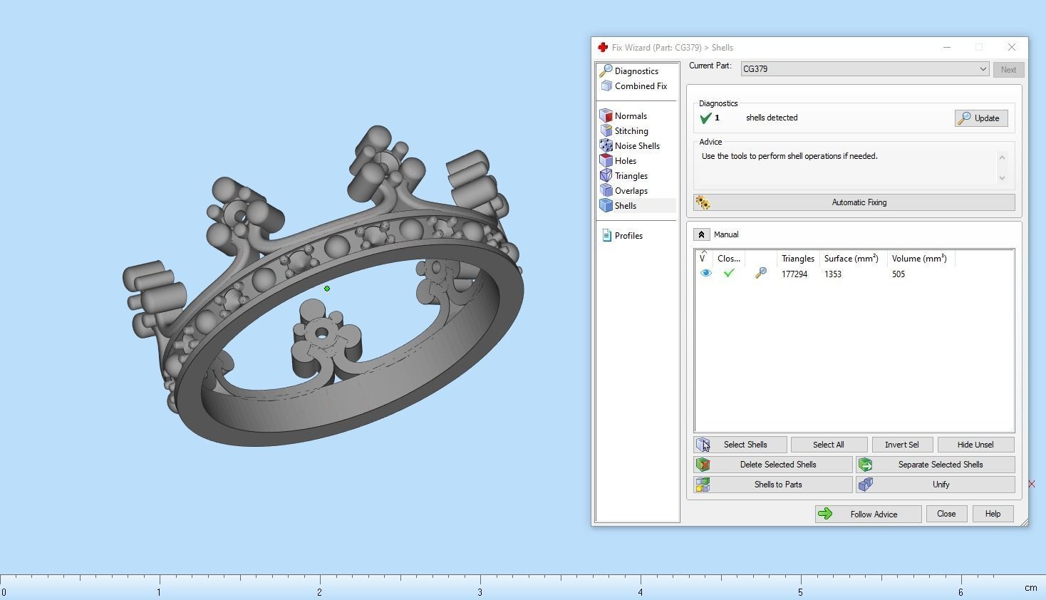 Crown ring size 10 US model 379 3D print model_14
