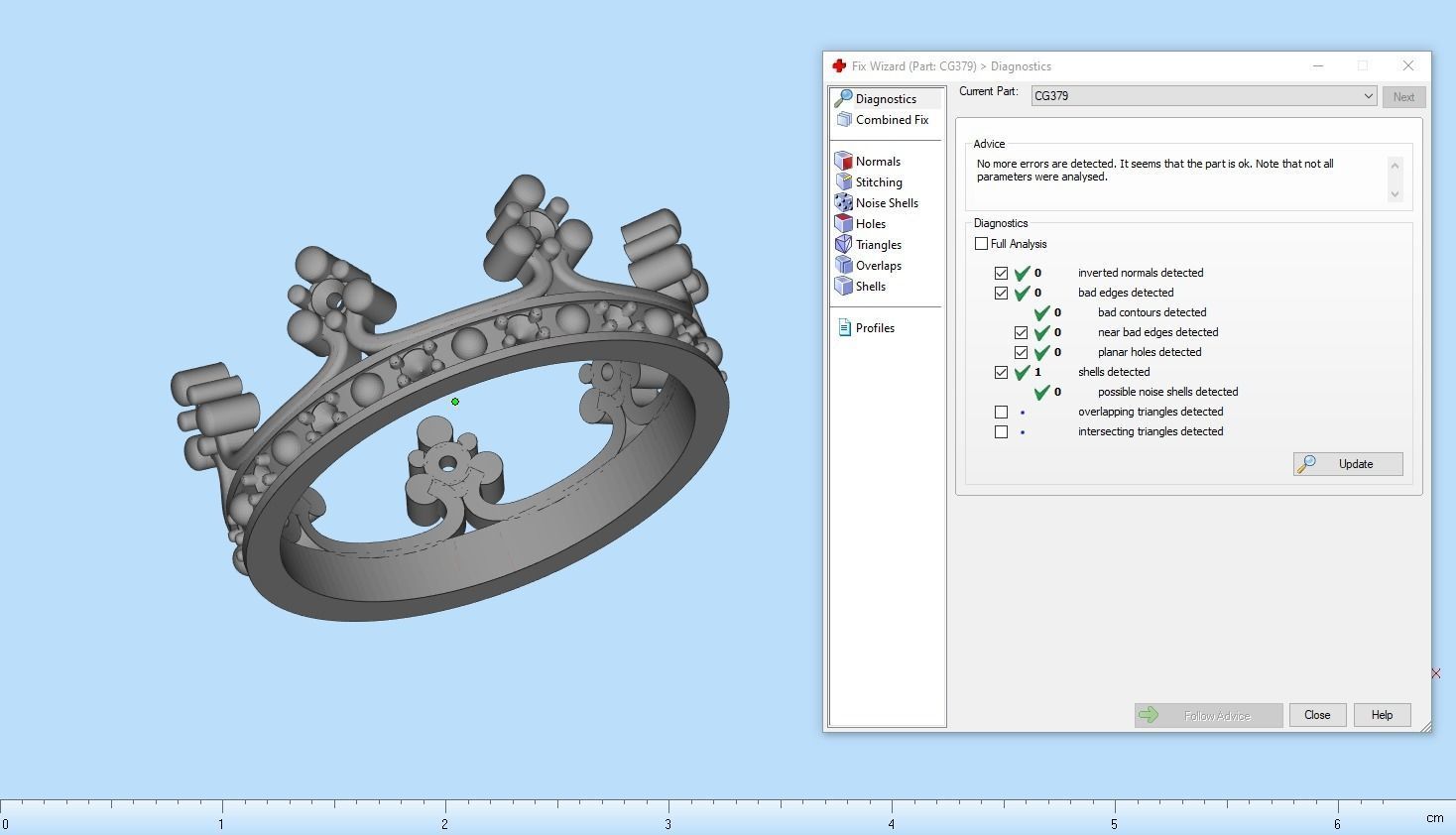 Crown ring size 10 US model 379 3D print model_3