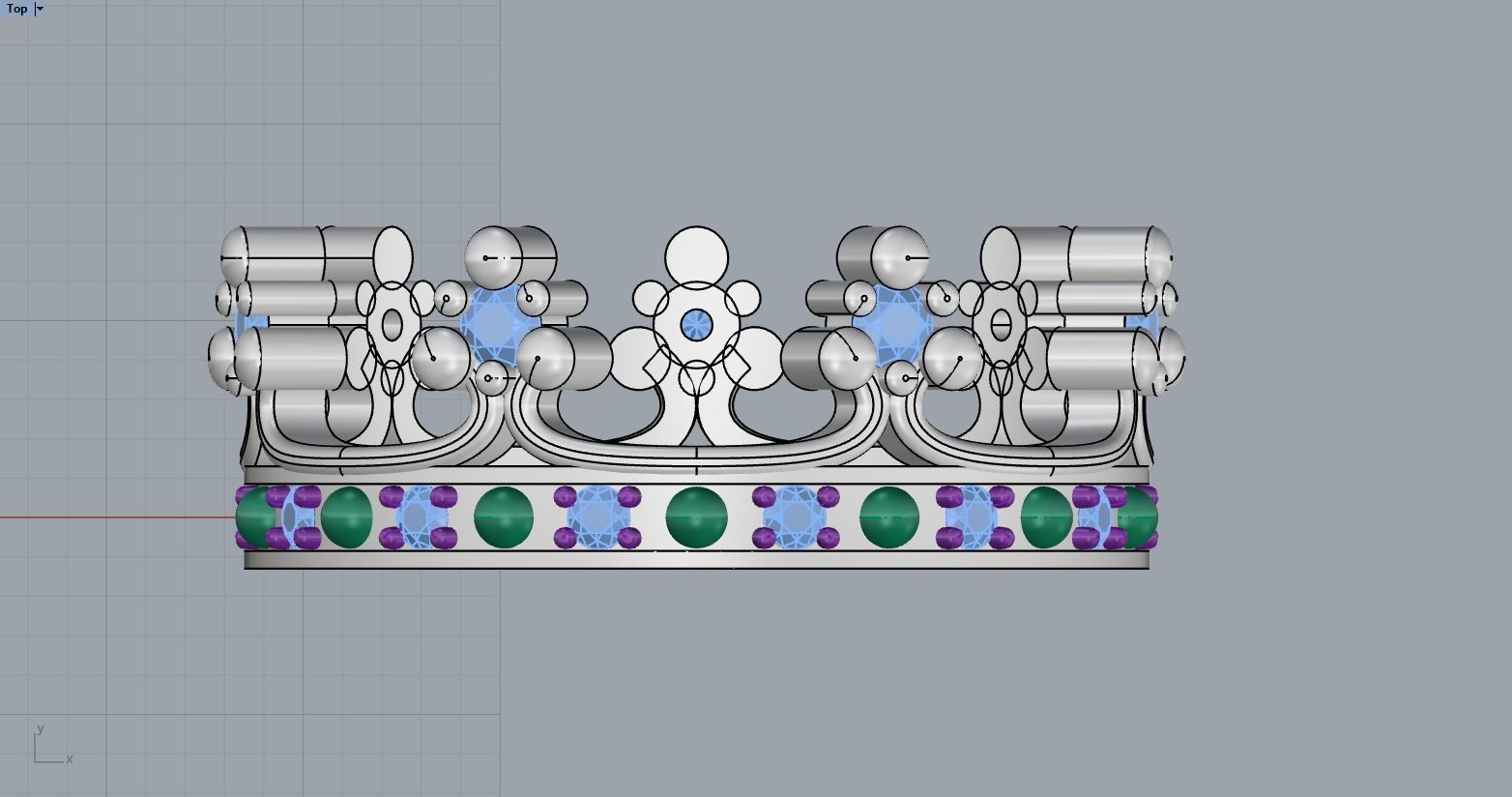 Crown ring size 10 US model 379 3D print model_4