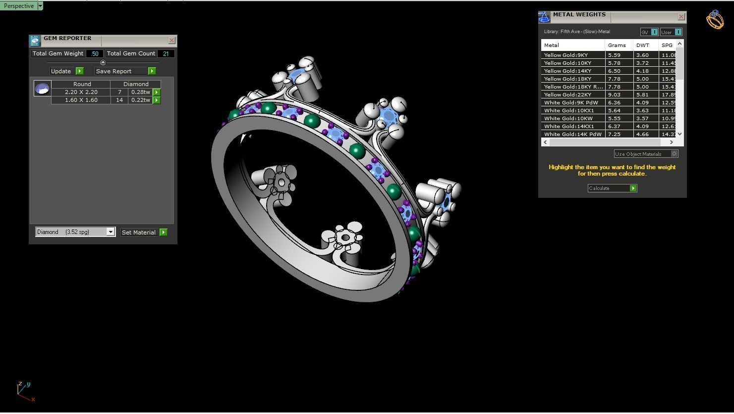 Crown ring size 10 US model 379 3D print model_2