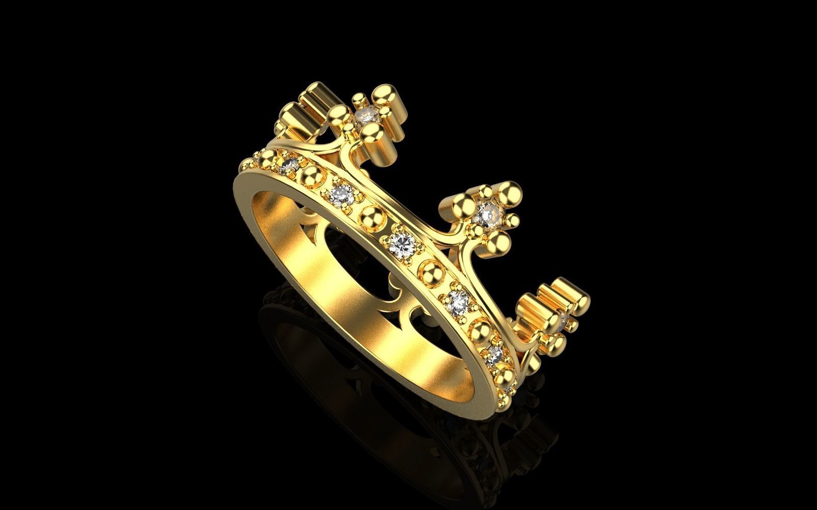 Crown ring size 10 US model 379 3D print model_31