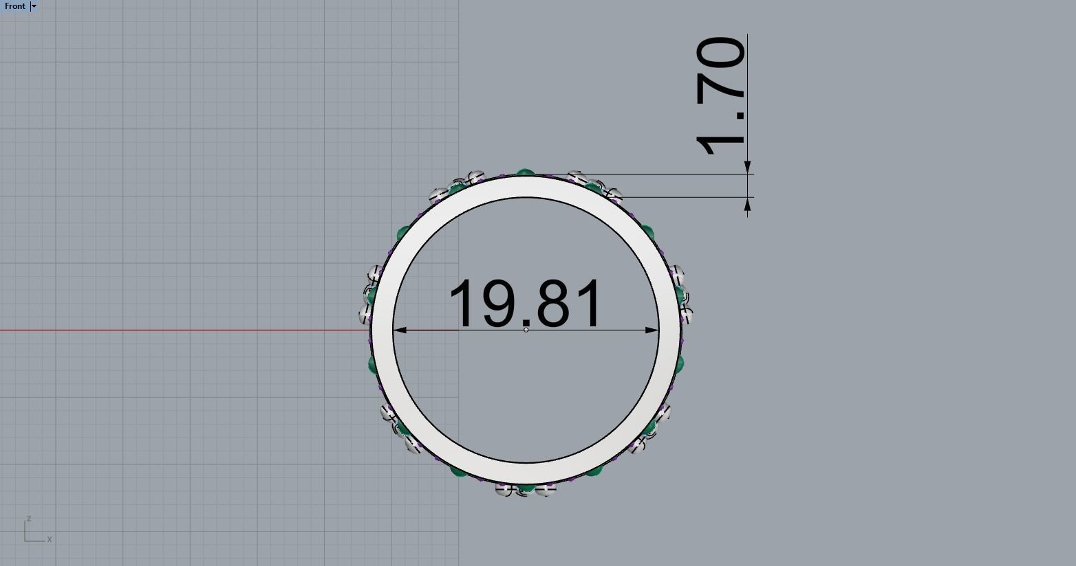 Crown ring size 10 US model 379 3D print model_5