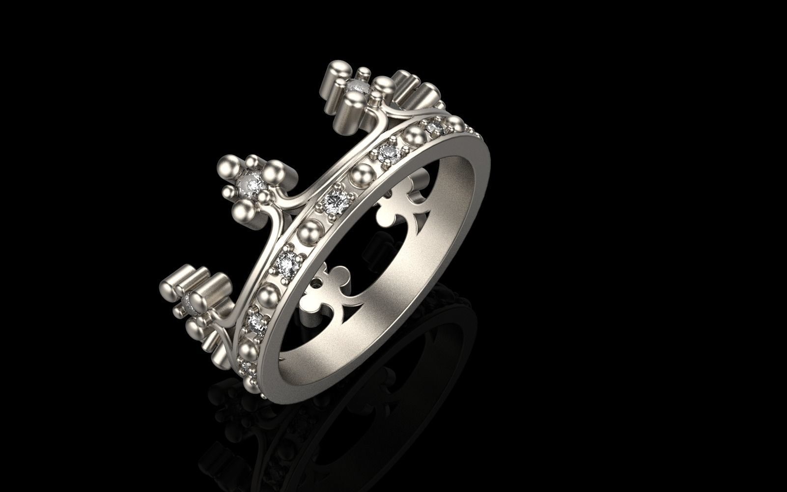 Crown ring size 10 US model 379 3D print model_34