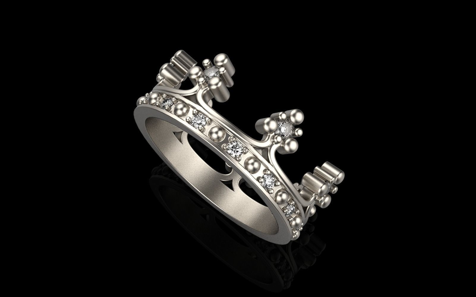 Crown ring size 10 US model 379 3D print model_43