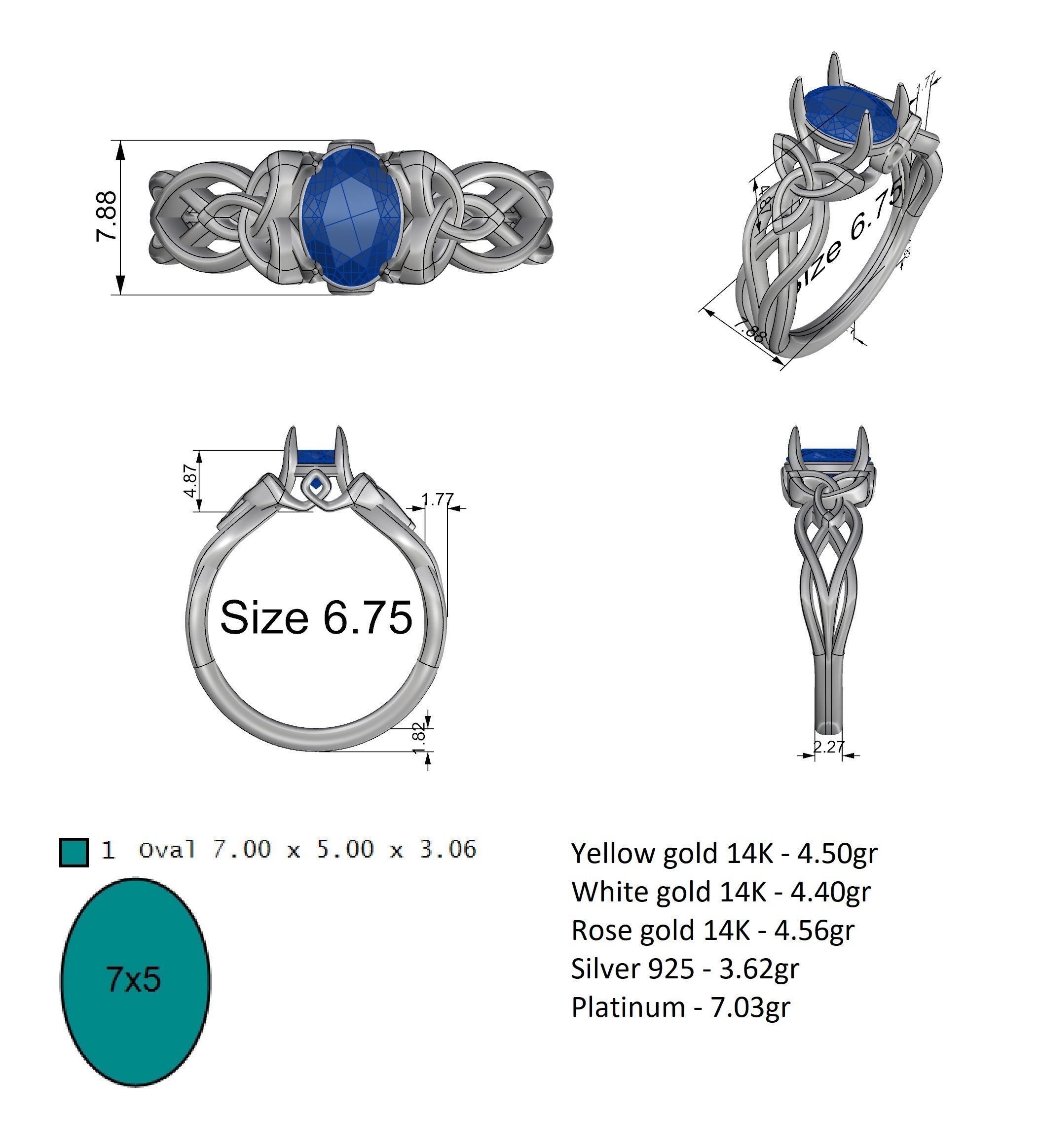 Celtic ring 3 3D print model_8