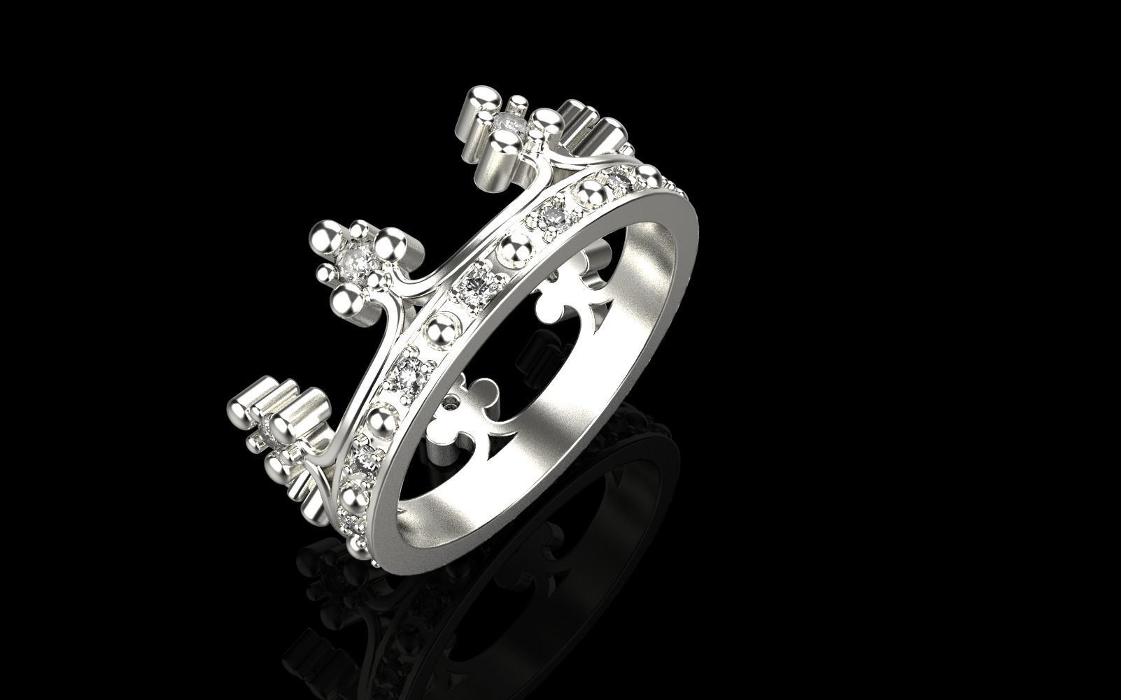 Crown ring size 9 US model 377 3D print model_34