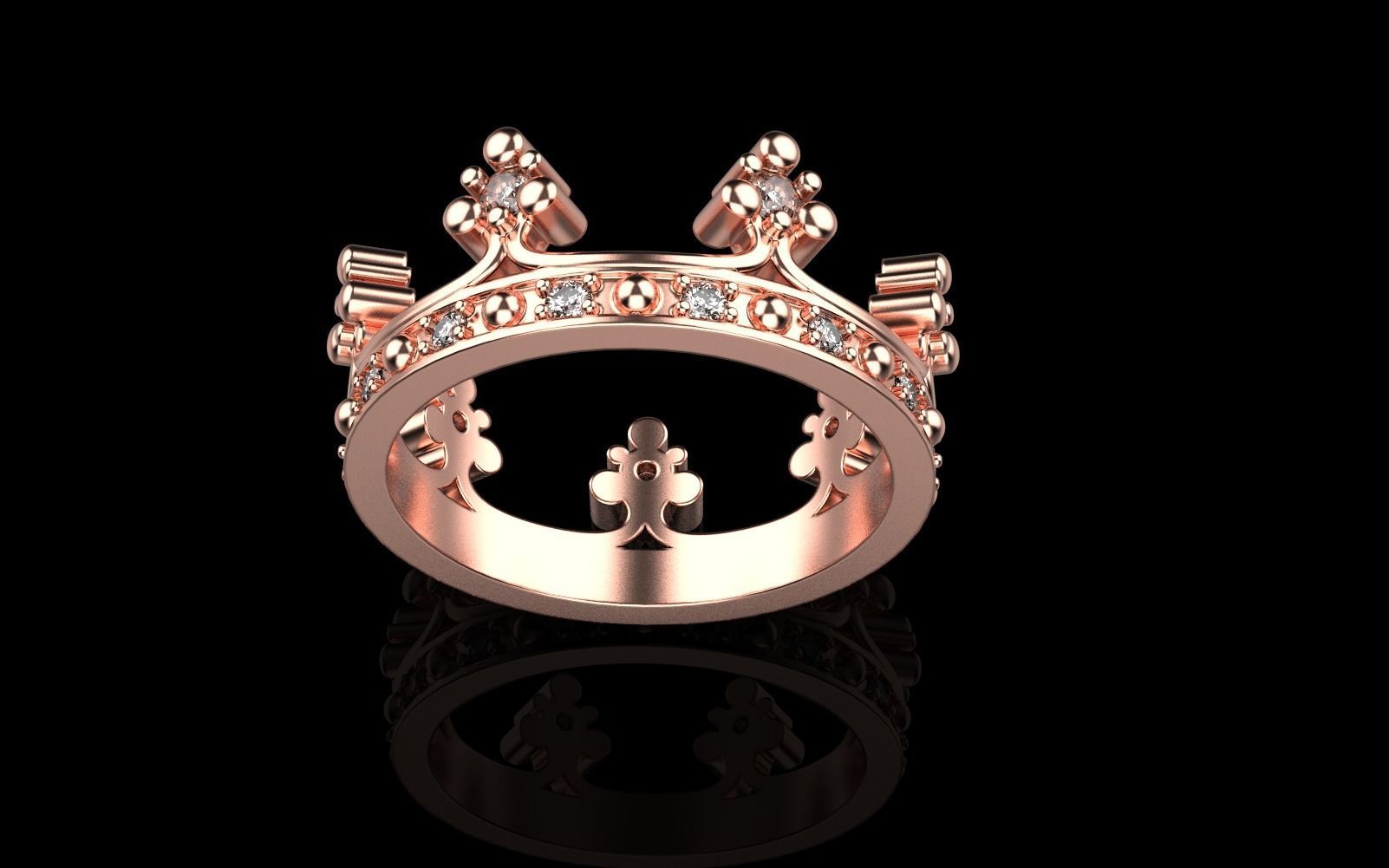 Crown ring size 9 US model 377 3D print model_19