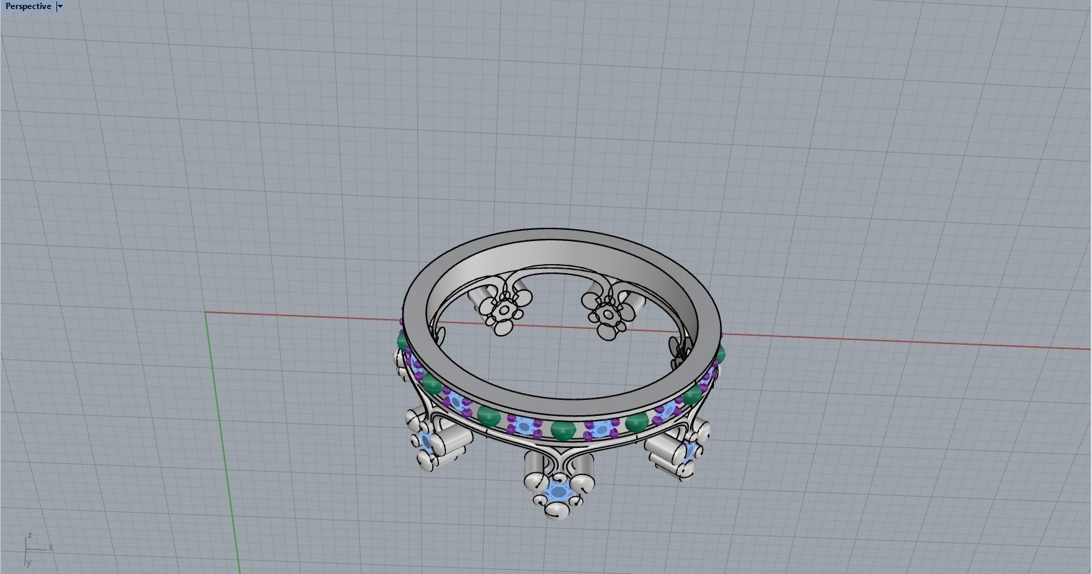 Crown ring size 9 US model 377 3D print model_9