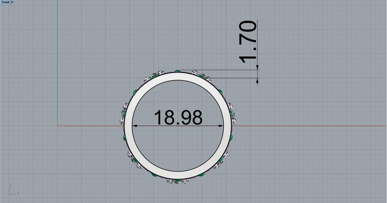 Crown ring size 9 US model 377 3D print model_6