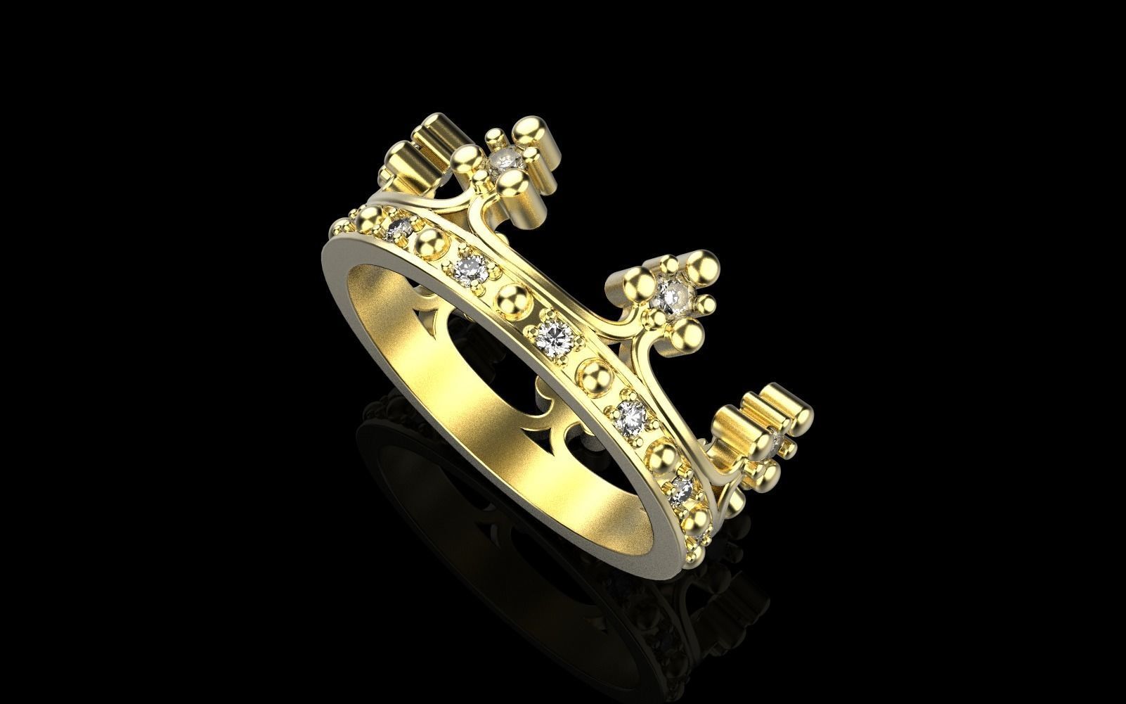 Crown ring size 9 US model 377 3D print model_28