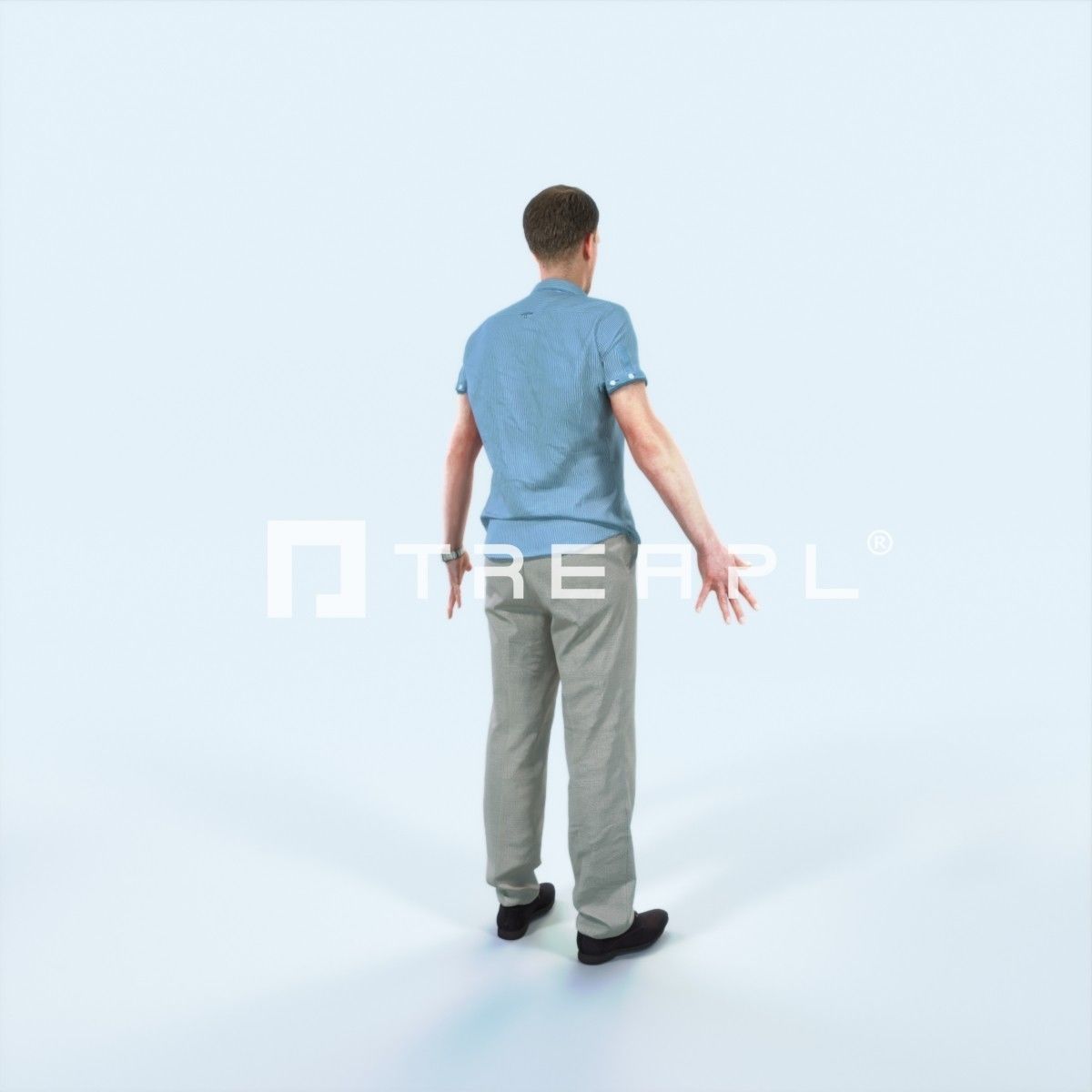 Mistery L Animated Rigged Casual Man Low-poly 3D model_3