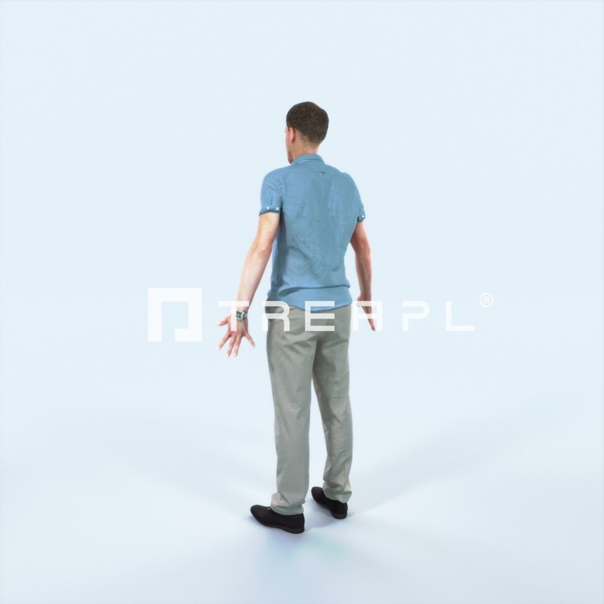 Mistery L Animated Rigged Casual Man Low-poly 3D model_4