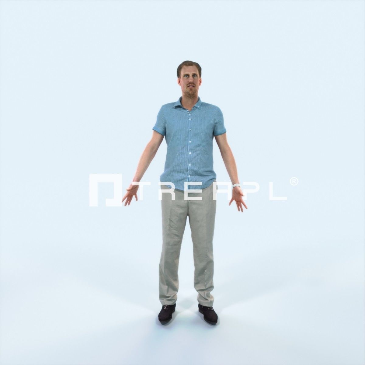 Mistery L Animated Rigged Casual Man Low-poly 3D model_1