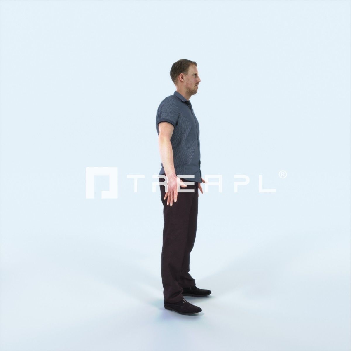 Mistery J Animated Rigged Casual Man Low-poly 3D model_2