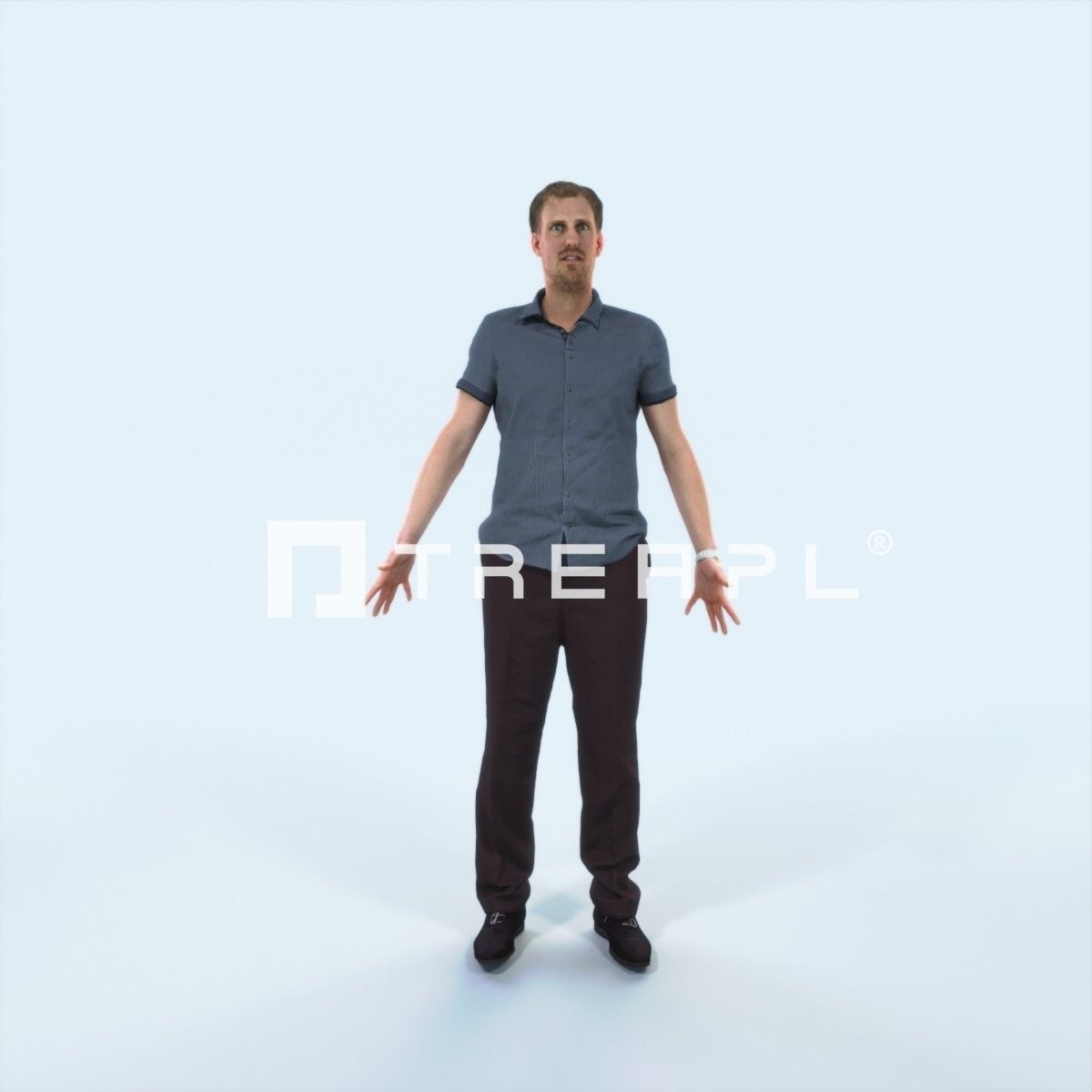 Mistery J Animated Rigged Casual Man Low-poly 3D model_1