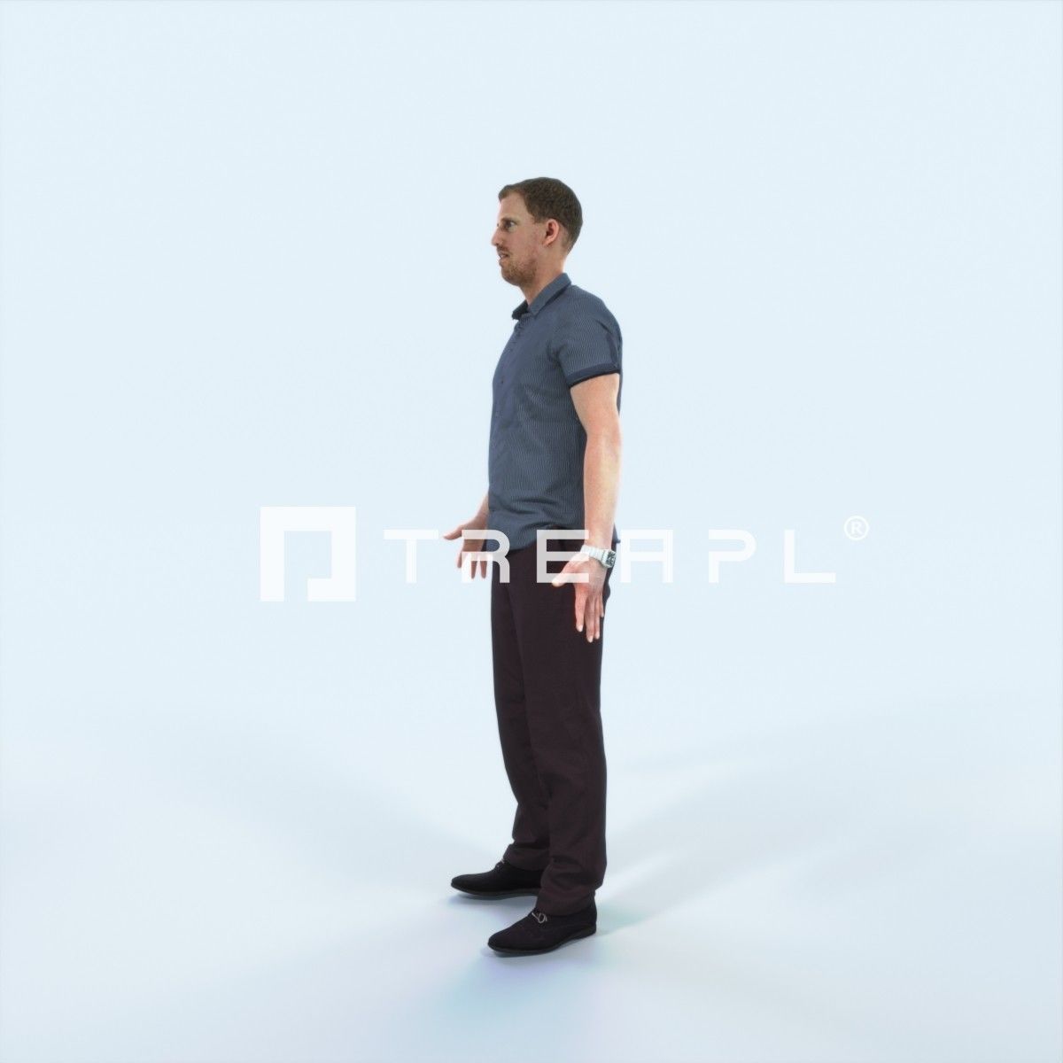 Mistery J Animated Rigged Casual Man Low-poly 3D model_5