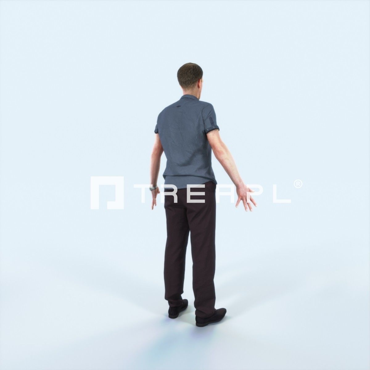 Mistery J Animated Rigged Casual Man Low-poly 3D model_3