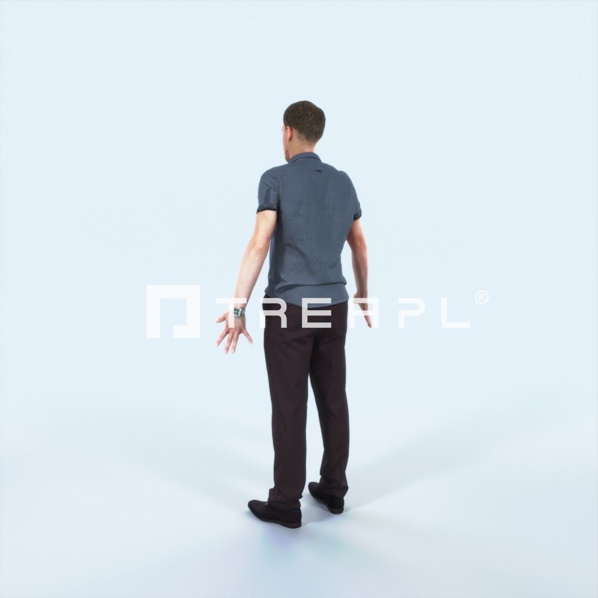 Mistery J Animated Rigged Casual Man Low-poly 3D model_4