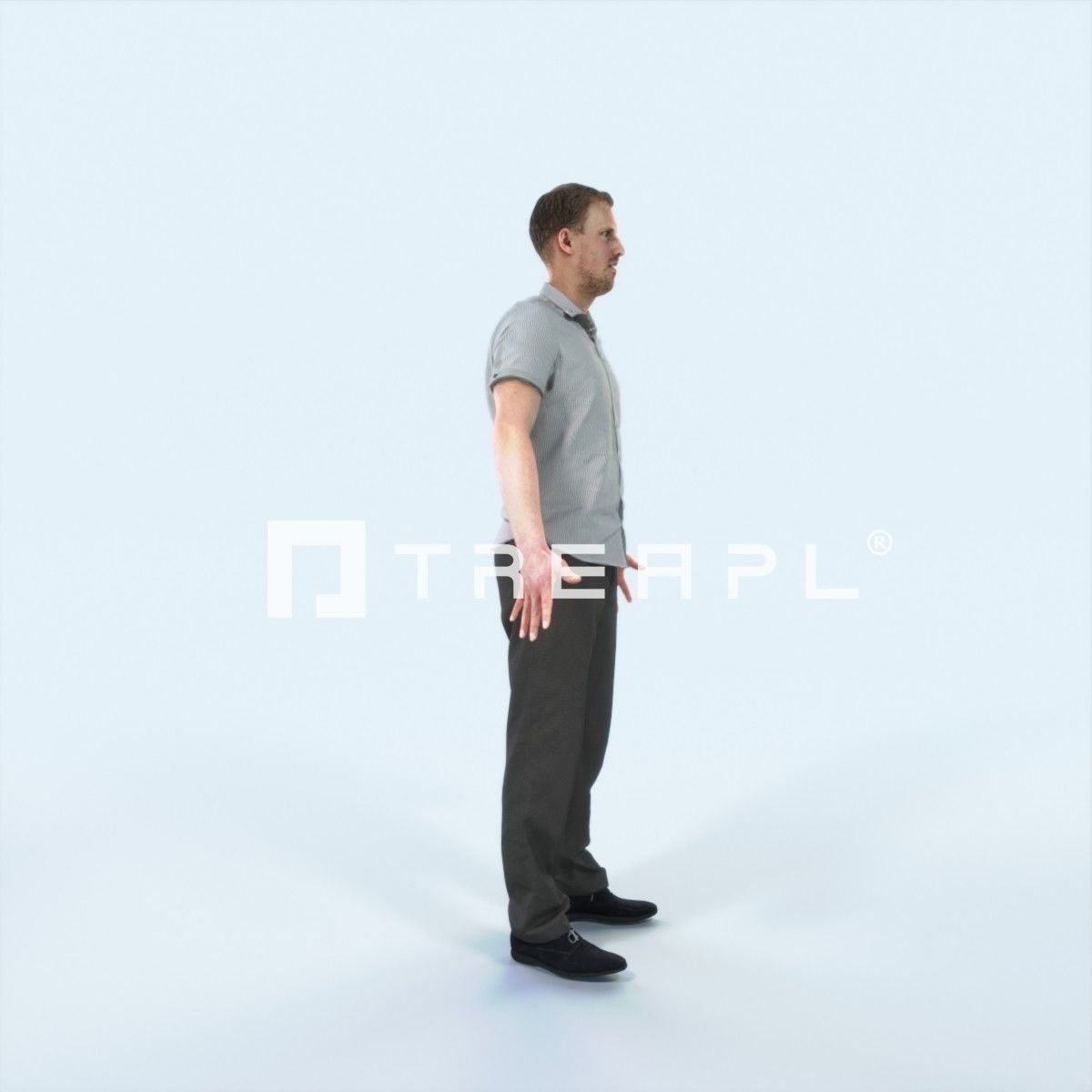 Mistery I Animated Rigged Casual Man Low-poly 3D model_2