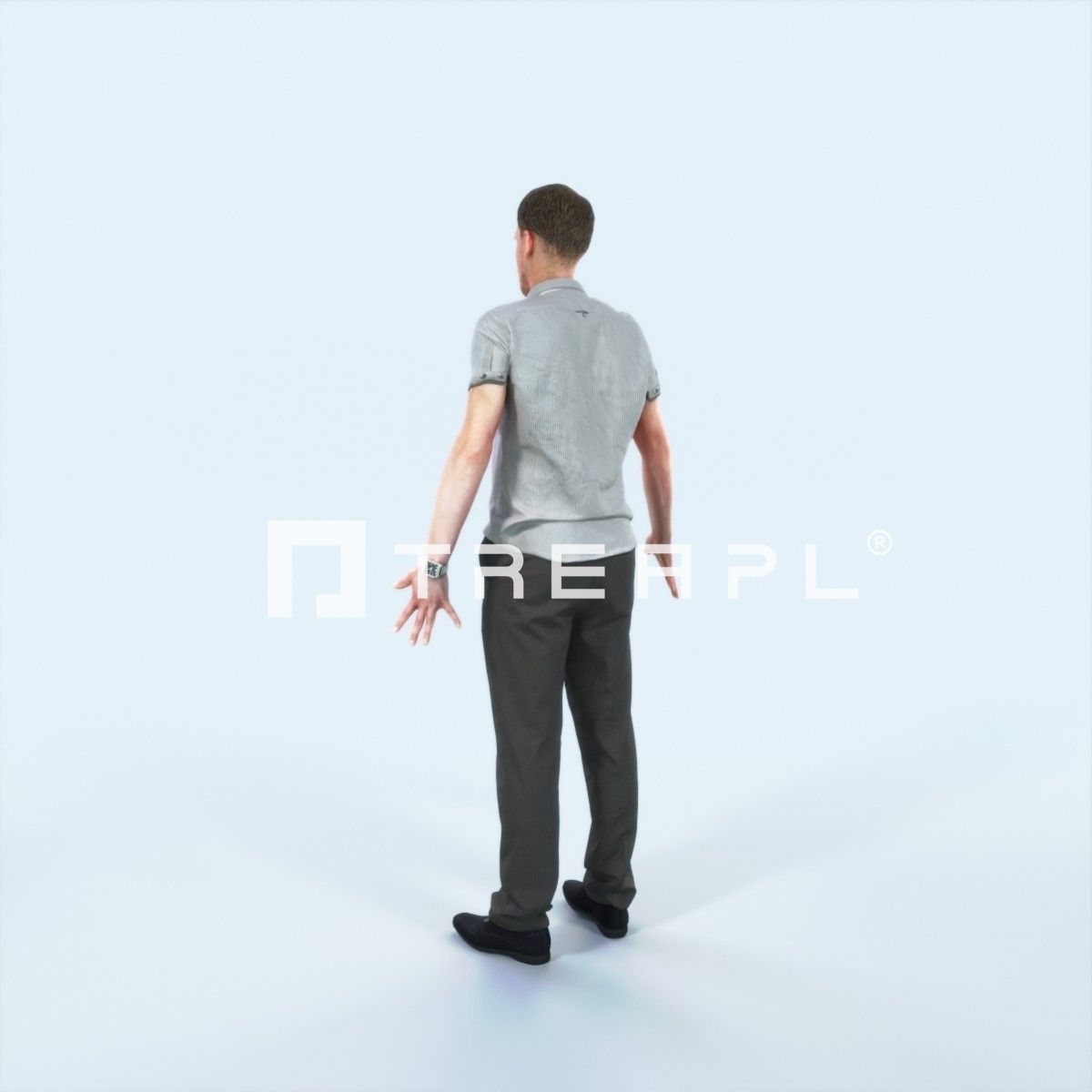 Mistery I Animated Rigged Casual Man Low-poly 3D model_4