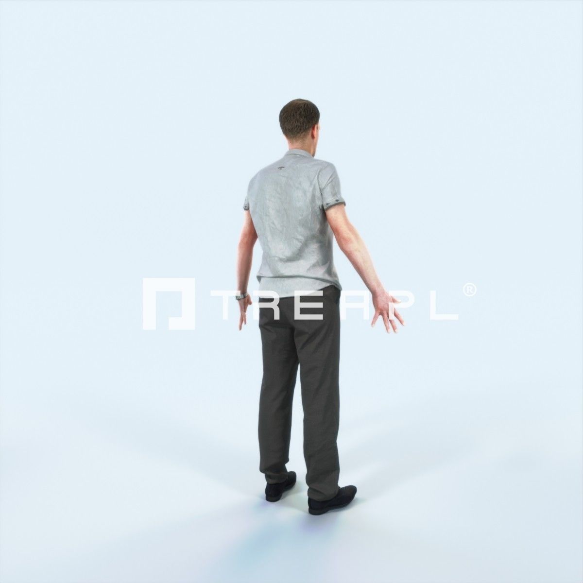 Mistery I Animated Rigged Casual Man Low-poly 3D model_3