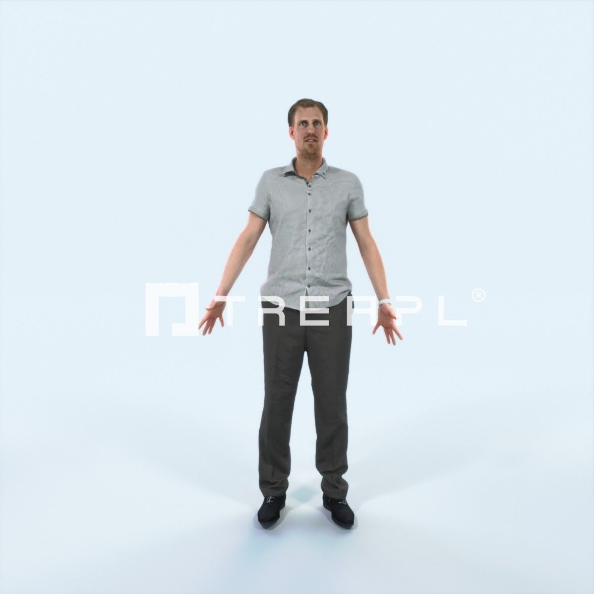 Mistery I Animated Rigged Casual Man Low-poly 3D model_1