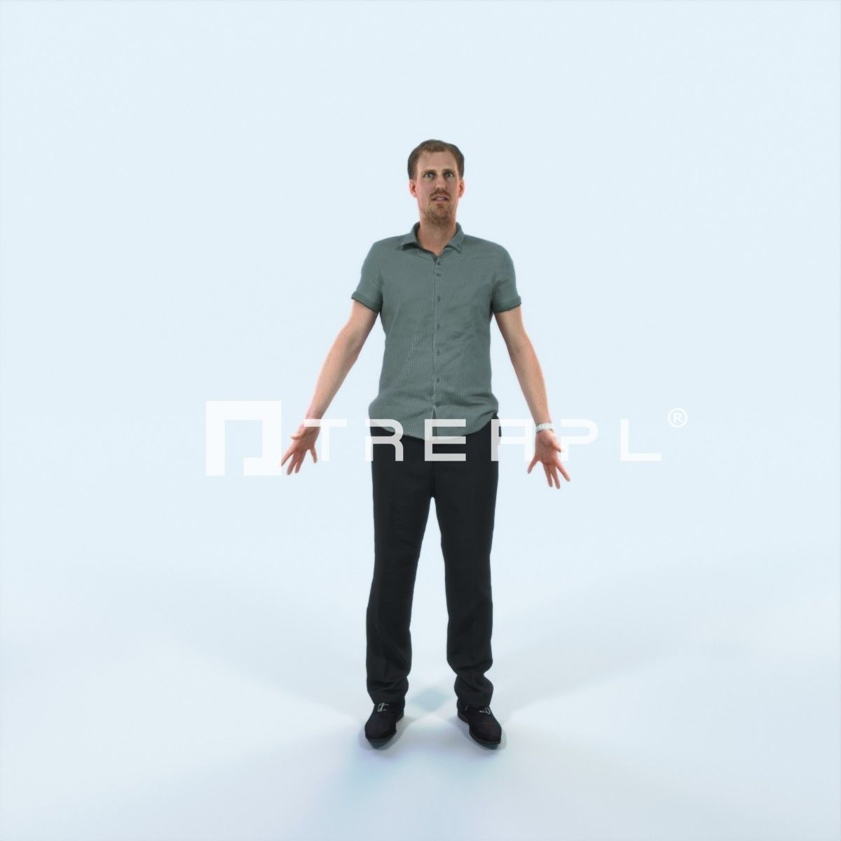 Mistery G Animated Rigged Casual Man Low-poly 3D model_1