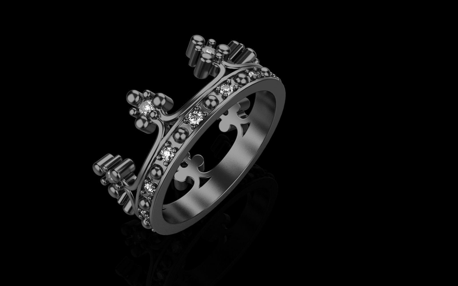 Crown ring model 376 3D print model_31
