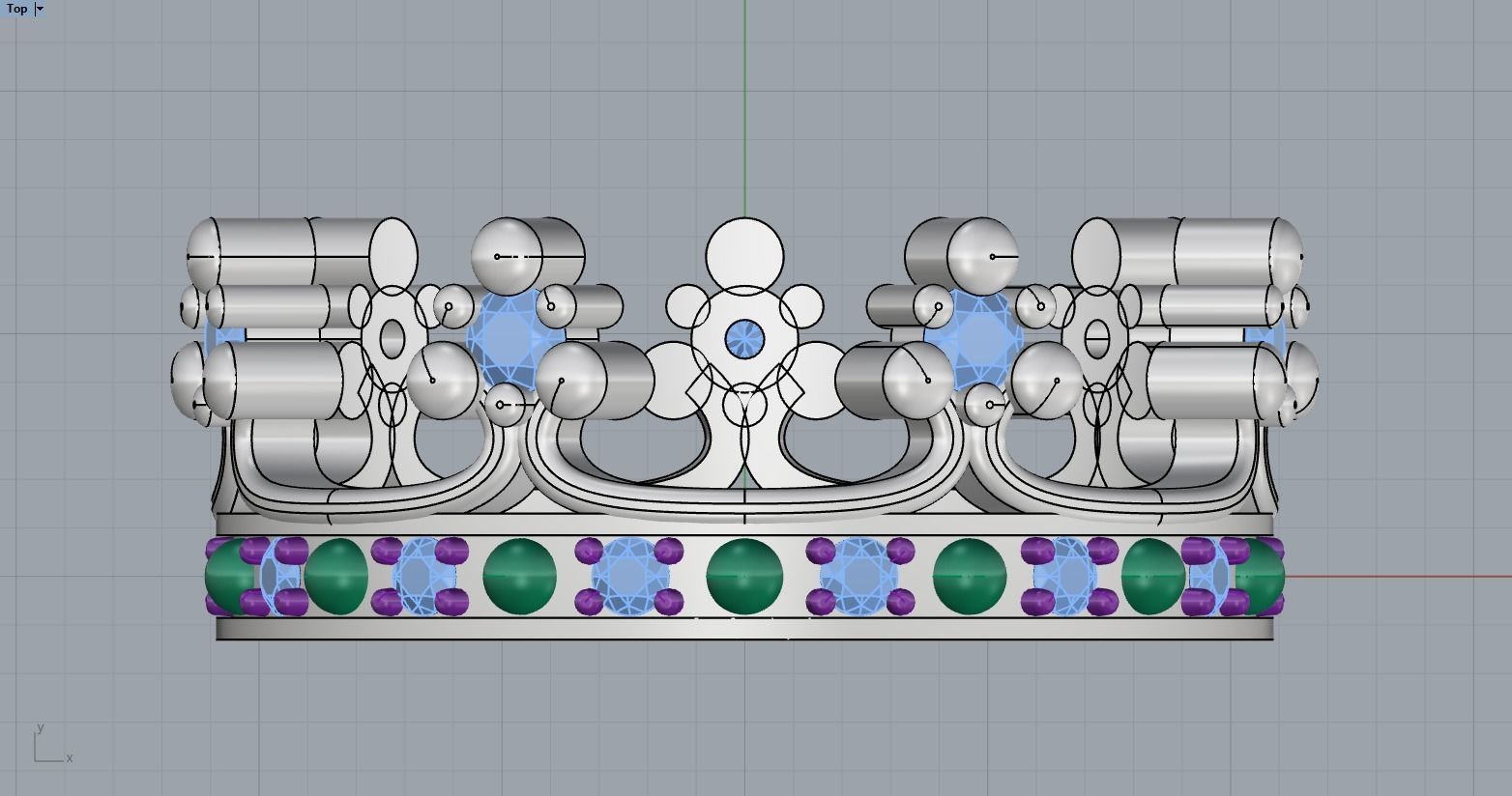 Crown ring model 376 3D print model_6