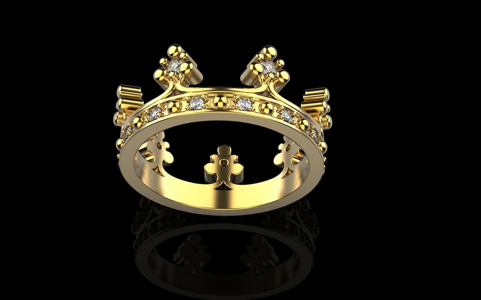 Crown ring model 376 3D print model_20