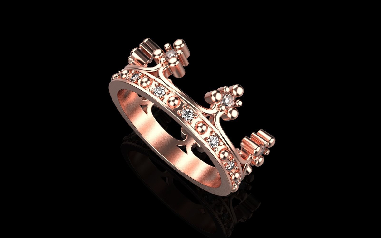 Crown ring model 376 3D print model_24