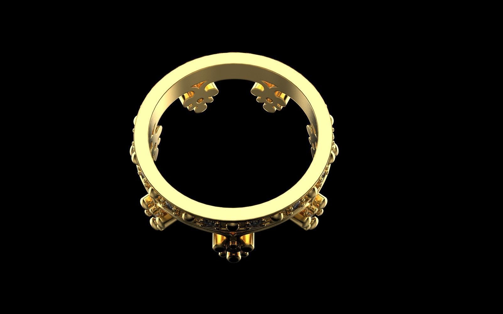 Crown ring model 376 3D print model_41