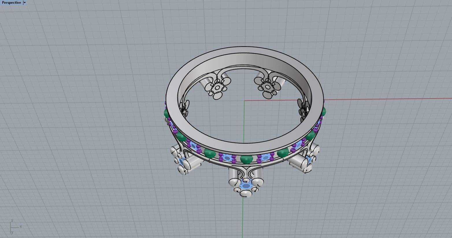 Crown ring model 376 3D print model_11