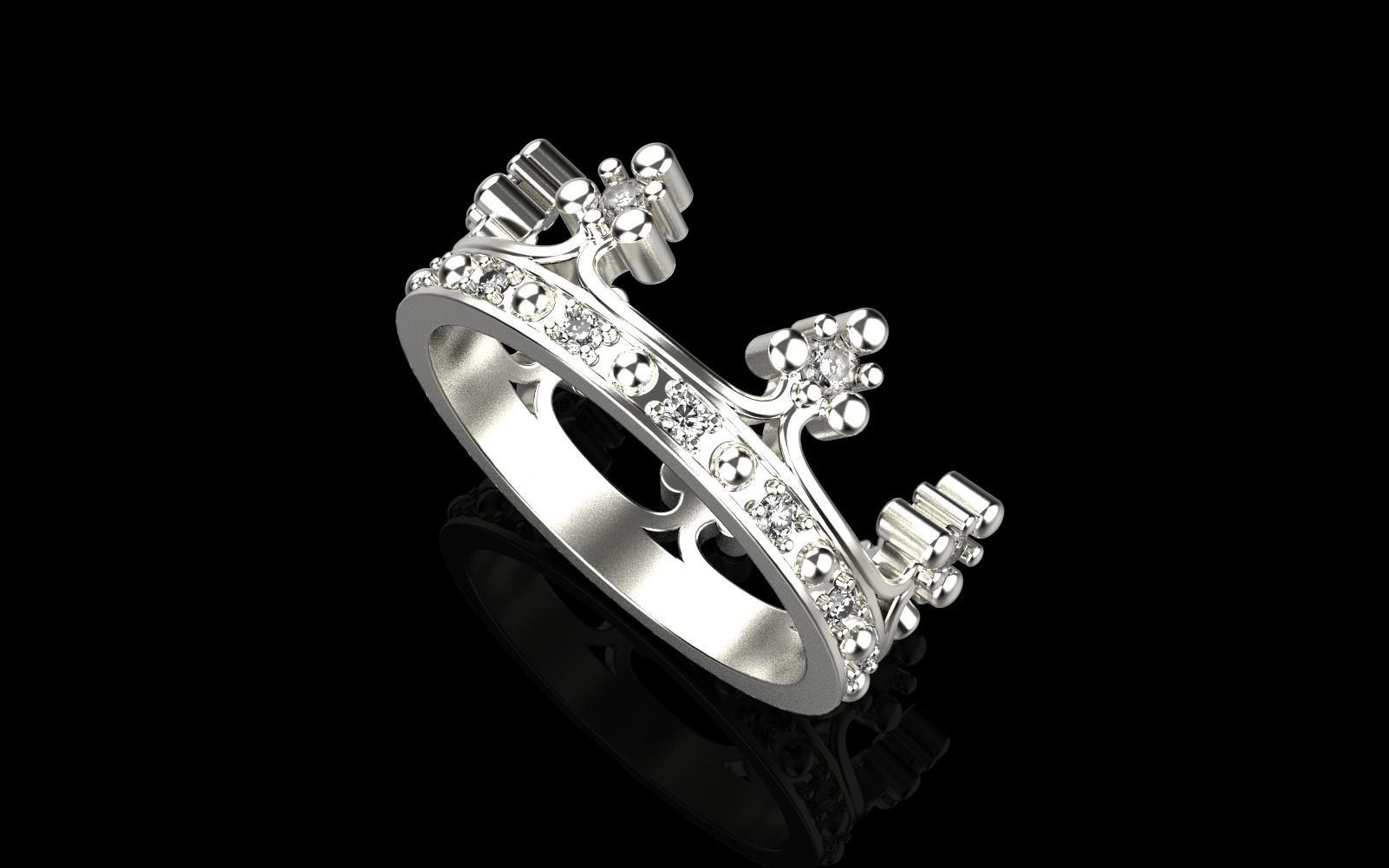 Crown ring model 376 3D print model_22