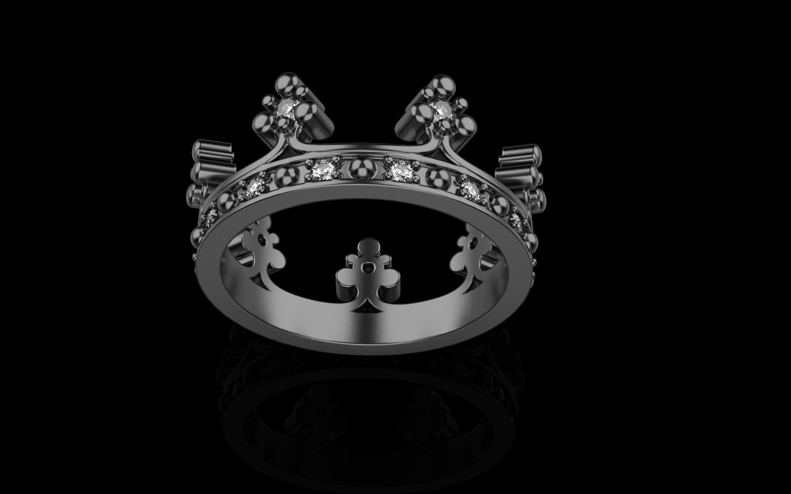 Crown ring model 376 3D print model_18