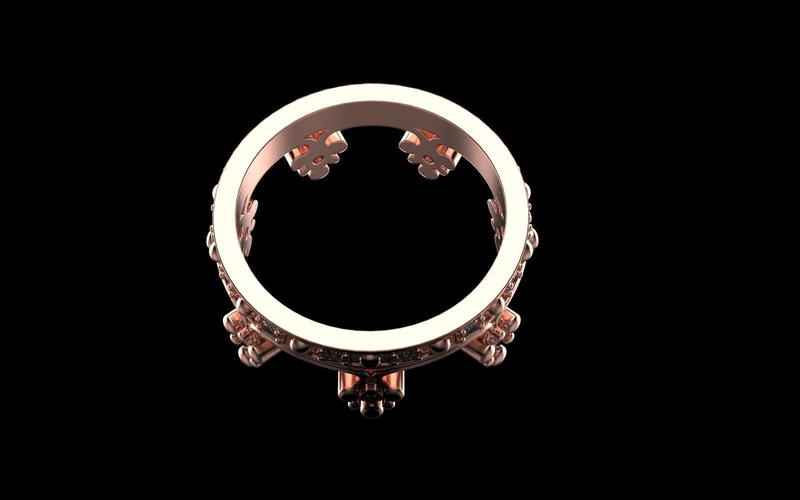 Crown ring model 376 3D print model_44