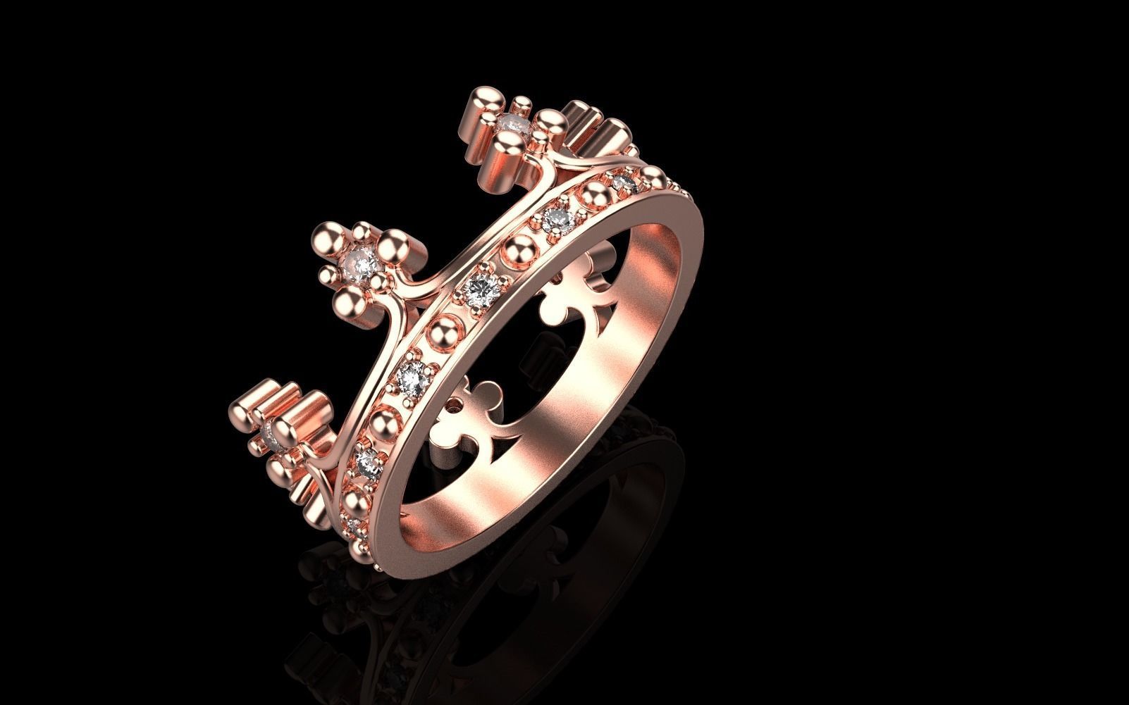 Crown ring model 376 3D print model_1